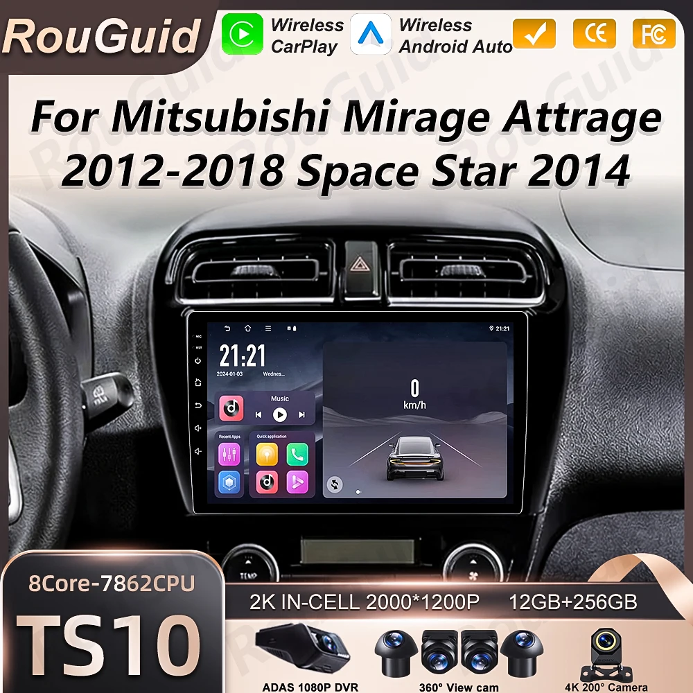 

Android 16 Carplay Car Radio For Mitsubishi Mirage Attrage Space Star 2012-2018 Auto Video Multimedia Player Navigation Stereo