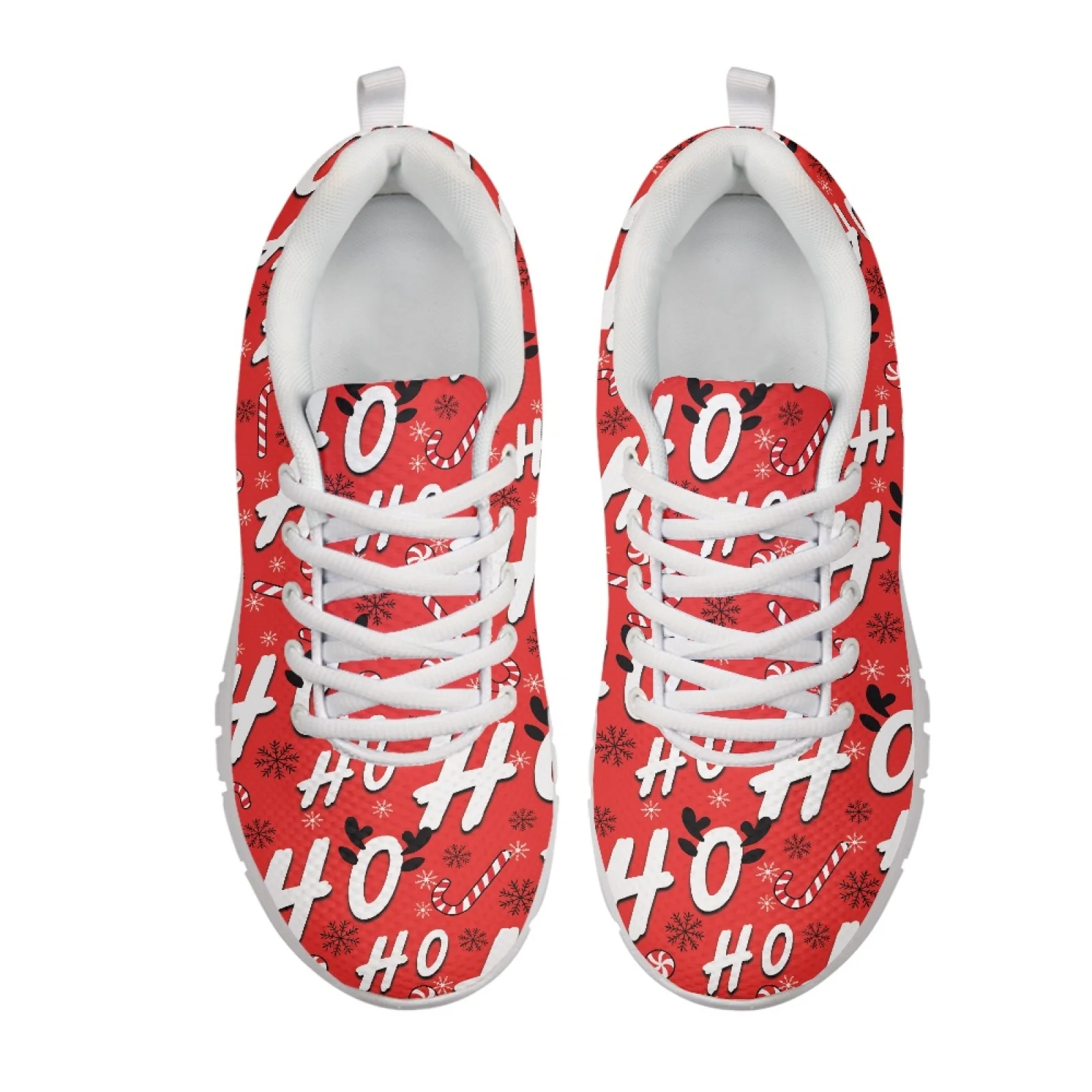 Coloranimal Christmas Fitness Walking Shoes Featuring Snowman Pattern, Mesh and EVA Sole Anti Slip Sneakers for Outdoor Camping