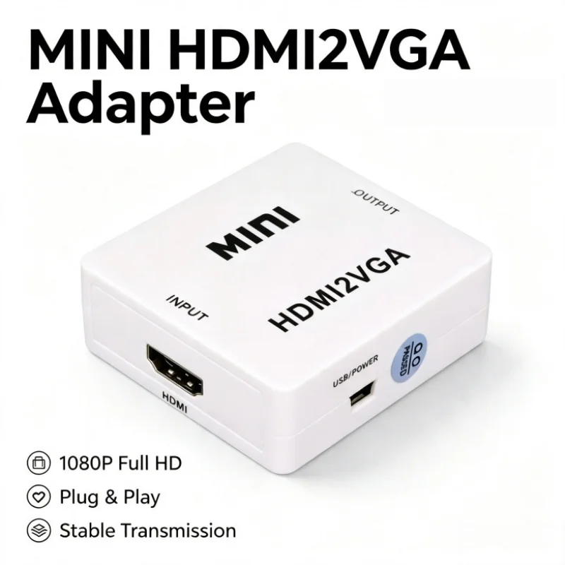 HDMI to VGA Converter Adapter for Notebook PC PS3 Xbox360 DVD HD 1080P TV Box Projector - Video Output Cable