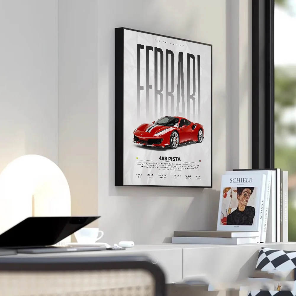 السيارات الشهيرة P1 765LT F8 SVJ 488 ملصق جدار الفن طباعة ملصق ديكور جدارية ديكور المنزل الحديث هدية عيد ميلاد غير المؤطرة