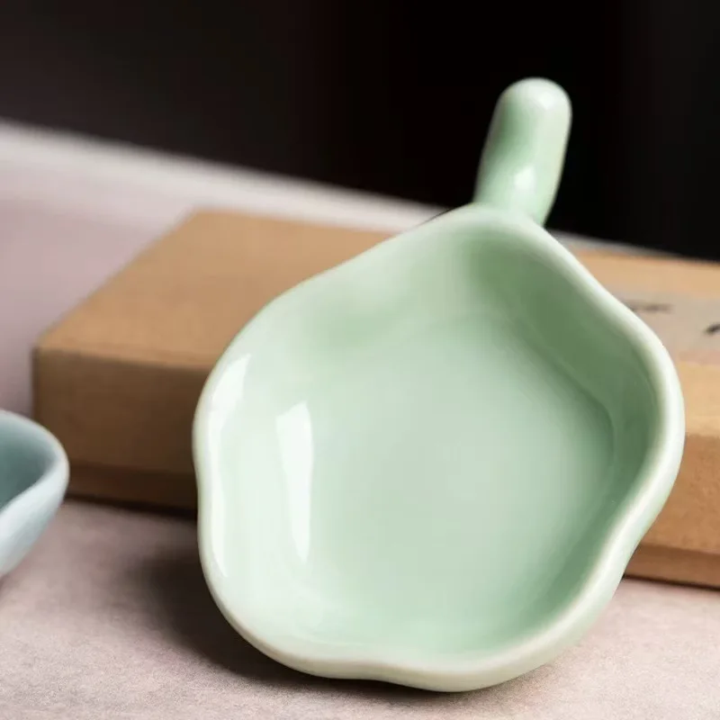 Celadon Ink Dish, Ceramic Brush Rest, Ink Tray, Calligraphy Supplies, Writing Brush Holder, Light Cyan Small Ink Pool
