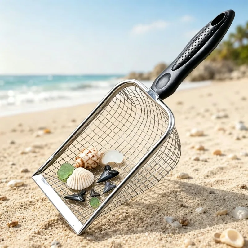 Kids Beach Sand Scoop Sifter Shell Shark Tooth Collector Multifunctional Sand Scoop for Family Beach Treasure Hunt