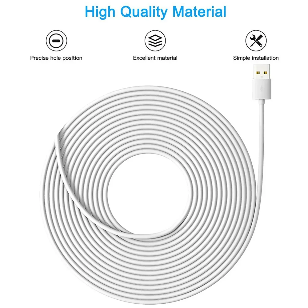 

5.2m 7.6m 10m Outdoor Charging Cable For Ring Outdoor Camera Battery/Spotlight Cam Battery HD Camera With USB Port Fast Charger