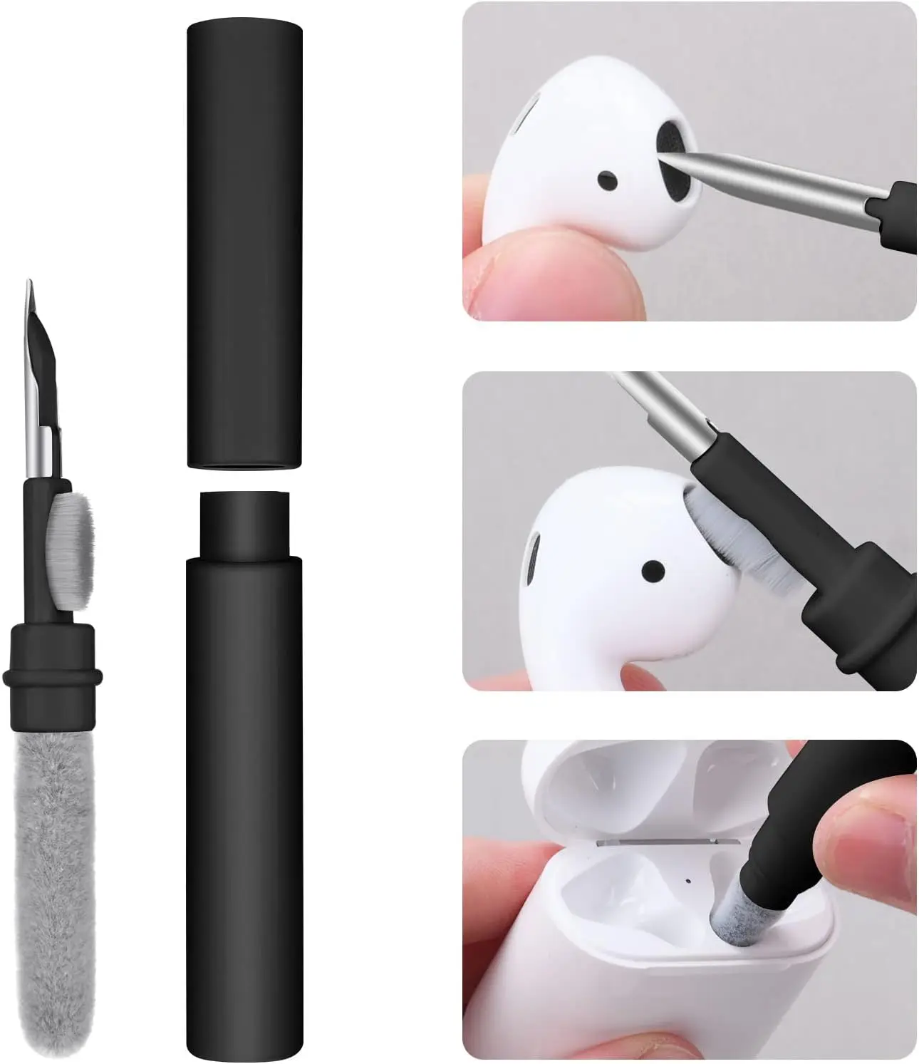 Bluetooth Earbuds Cleaning Pen for Airpods Pro 2 Double-Head Earphones Case Cleaner Kit Clean Brush for Xiaomi Airdots 3 Lenovo