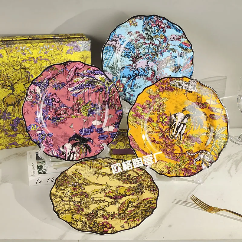 

Professional Bone China Steak Plate Set Four Plates Included Ideal For Hotel And Restaurant Table Arrangements