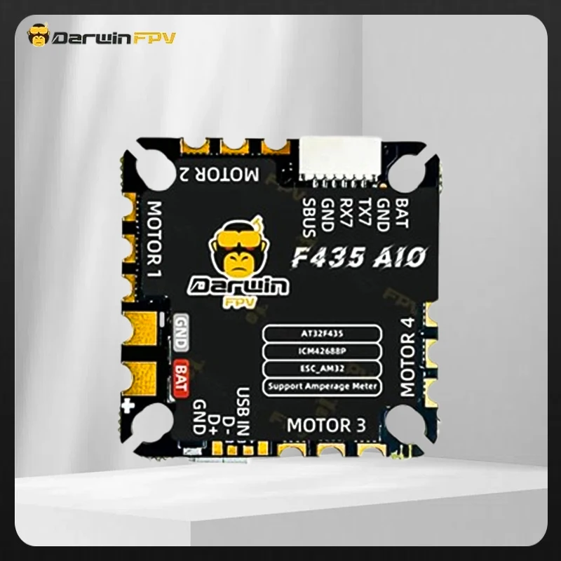 

Высокопроизводительный полетный мастер DarwinFPV F435 45A AM32 AIO ICM42688P подходит для 5-дюймового FPV-дрона для фристайла