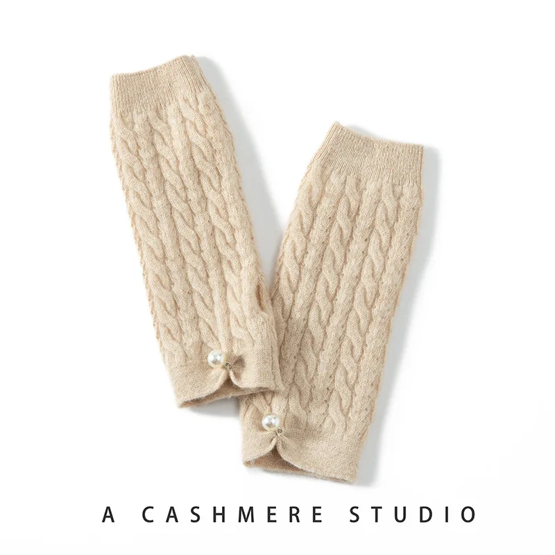 

Cashmere New Women's Warm Fashion Thickened Loose Finger Wool Twist Retro Thick Needle Loose Finger Knitted Gloves