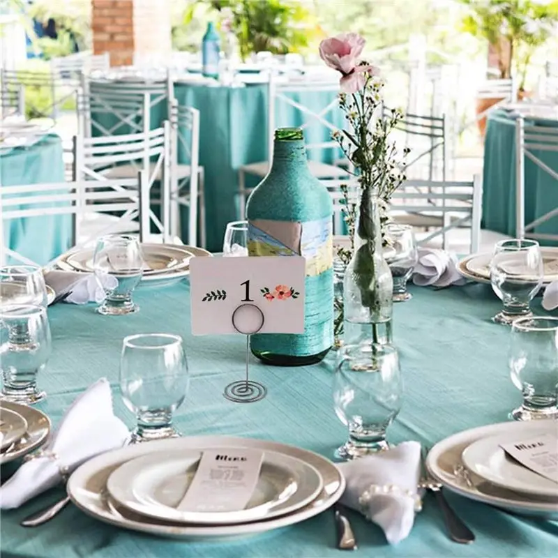 Stylish-60Pcs Place Card Holders Metal Table Number Holders Name Card Holders Memo Clip For Wedding Party Office Desk