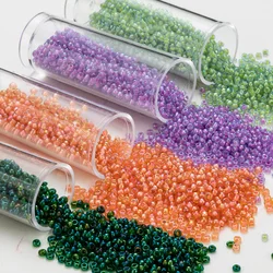 2100 Pieces 2.0mm Glass Round Seeds Beads Ins Style Loose Beads Diy Handmade Beading Accessories 15grams/Bag