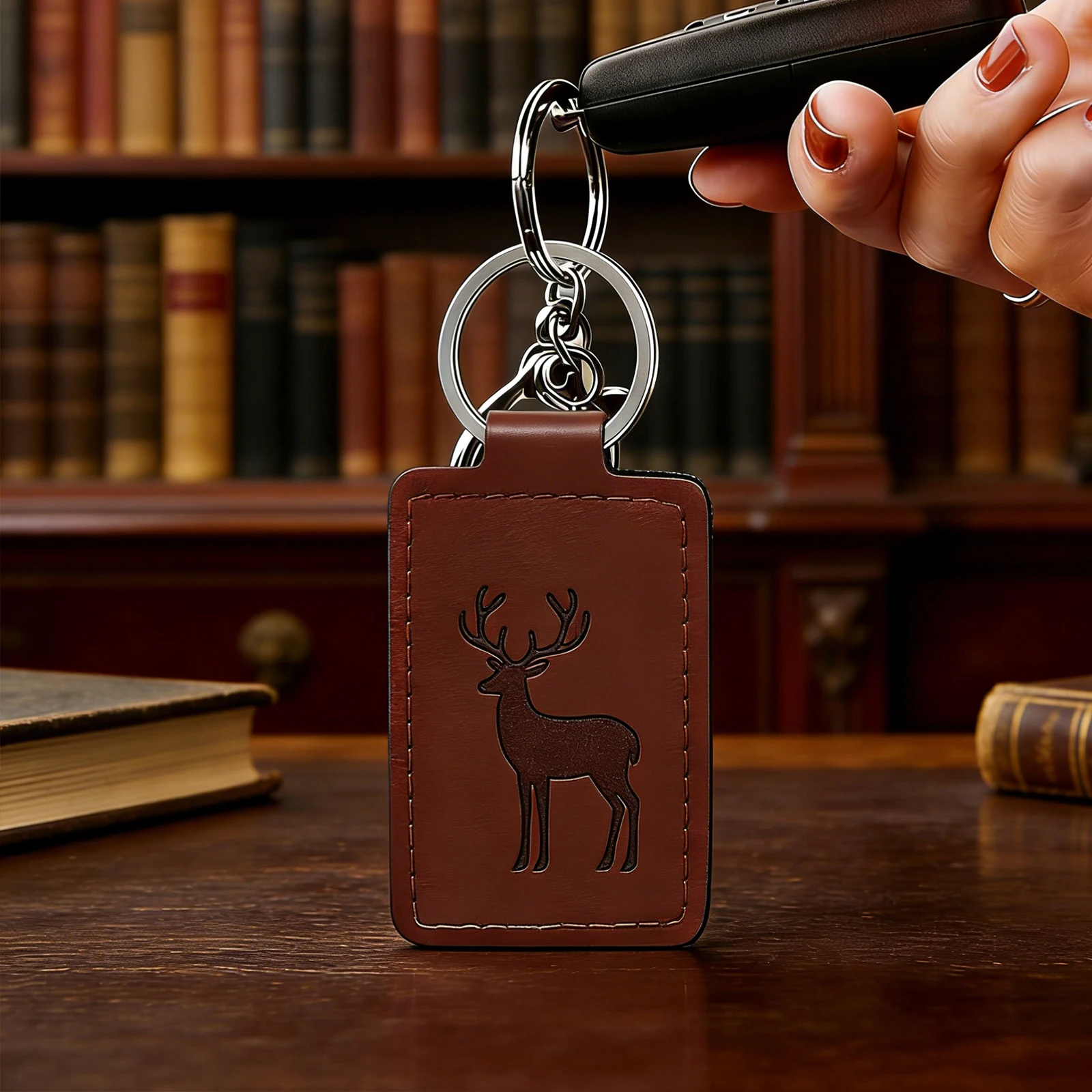 

﻿ 5Pcs Dark Brown Leather Keychains DIY ID Tag Blank For Laser Cutting And Engraving ﻿6.5x4cm