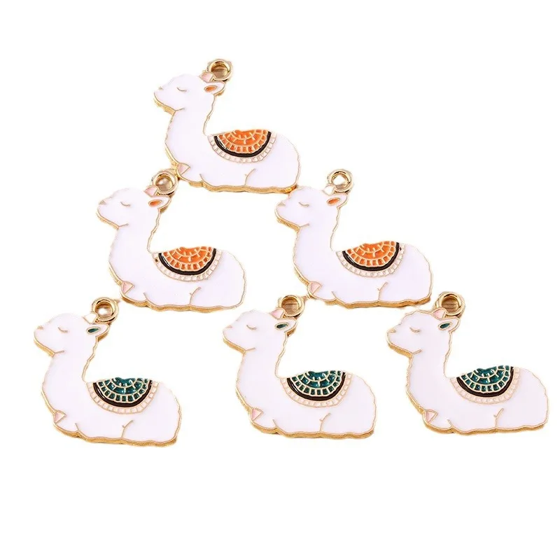 

20pcs/lot Jewelry Accessory Alloy Oil-drop Pet Alpaca Pendant For Charms Earrings Mobile Phone Shell Bracelet