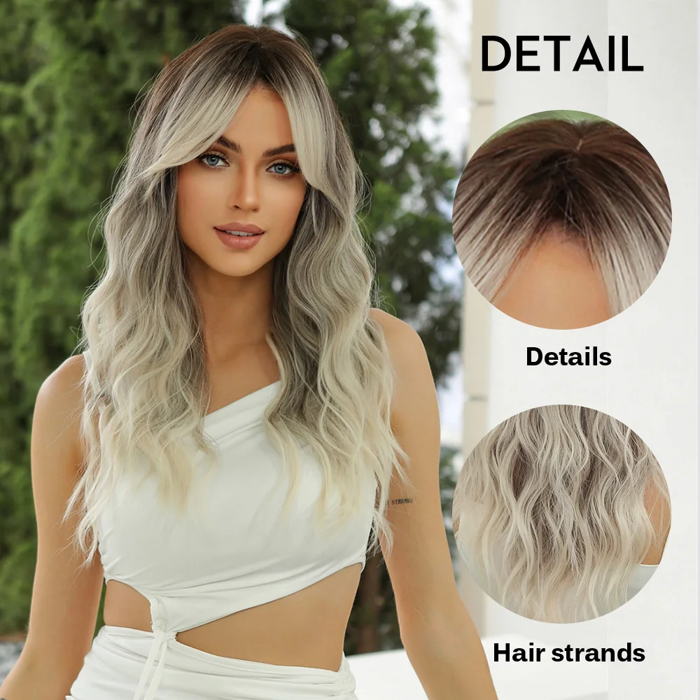 oneNonly Blonde White Grey Wig Long Synthetic Wig High Quality Wigs for Women Free Shipping Natural Party Wigs with Bang