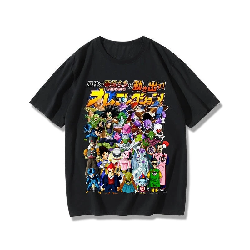 Camiseta de Algodón Puro Unisex con Estampado de Anime Dragon Ball Android 18, Nueva Colección Verano 2026, Estilo Casual Americano para Padres e Hijos