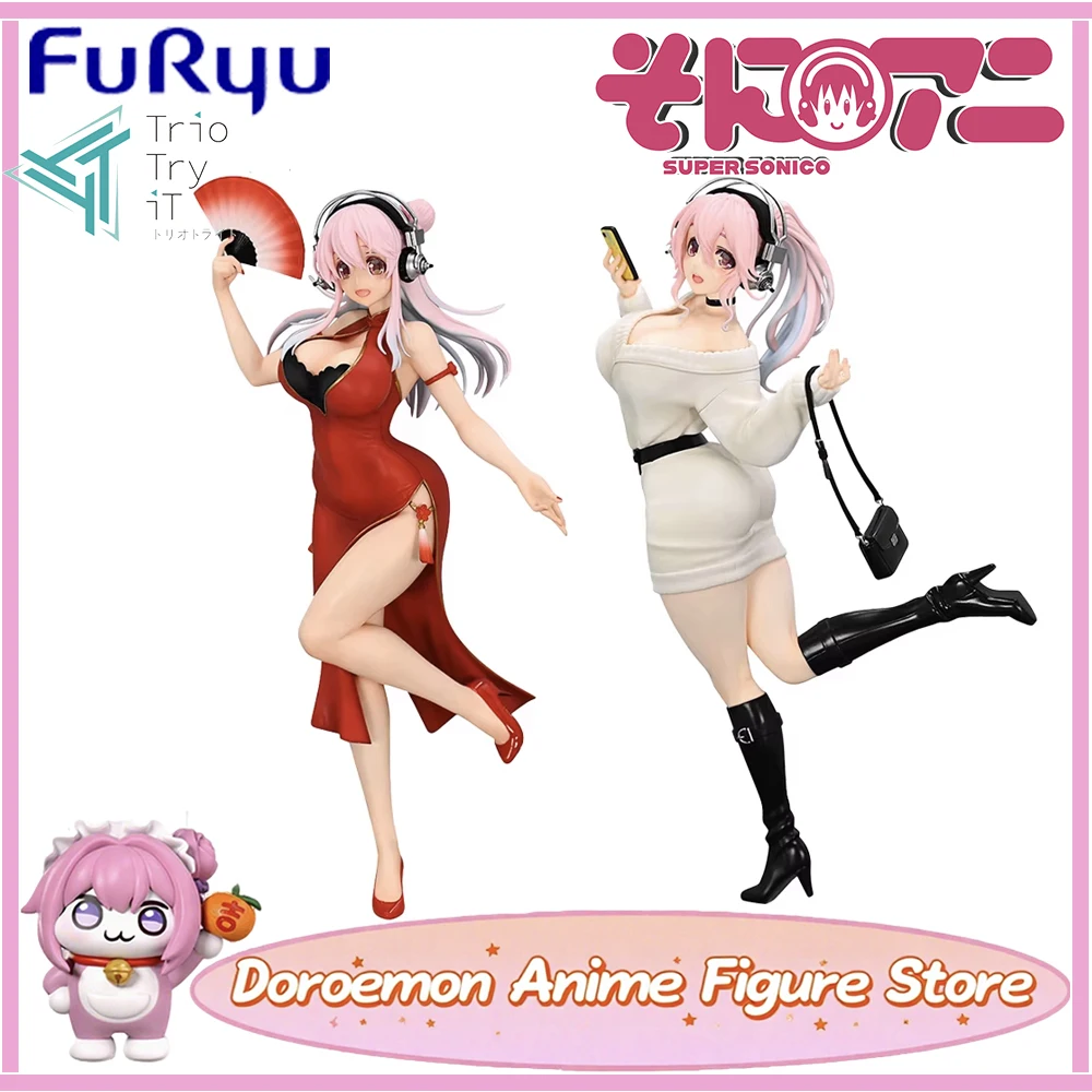 En Stock Original Furyu Trio-Try-It figura Anime SUPER SONICO Sonico Kawaii animación niñas figuras modelo juguetes regalos para Fans
