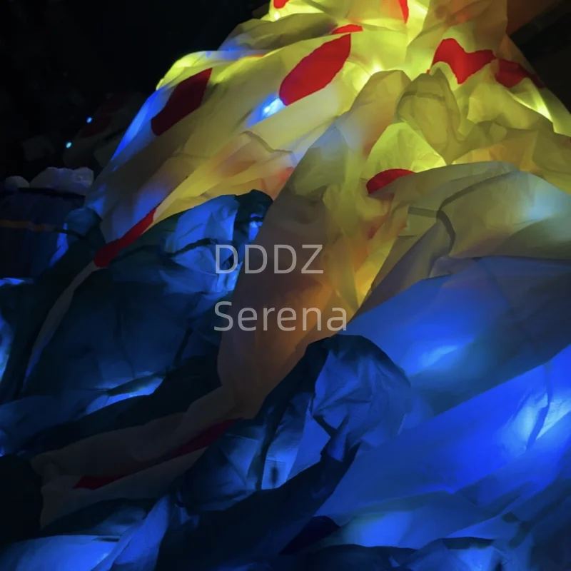 DDDZ 3.5M LED الفراولة طائرة ورقية خط الغسيل أعلى جودة Ripstop النايلون لينة نفخ قلادة ليلة مضيئة تظهر طائرة ورقية