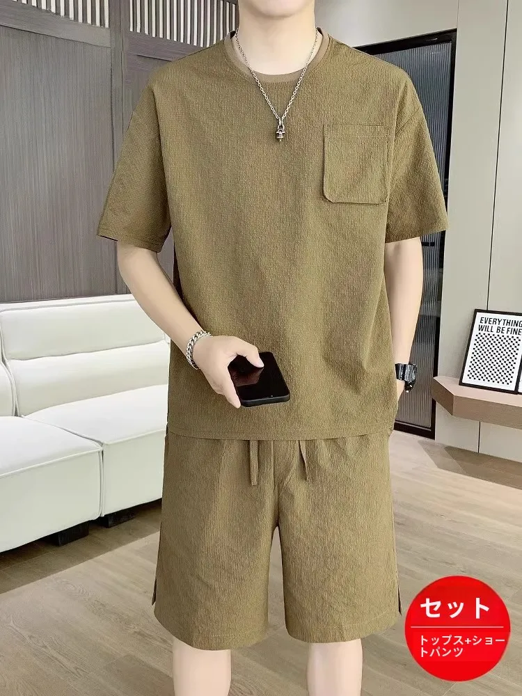 traje-deportivo-de-seda-helada-para-hombre-conjunto-de-dos-piezas-de-camiseta-de-manga-corta-y-pantalones-cortos-informales-delgado-de-verano-moderno-y-fresco