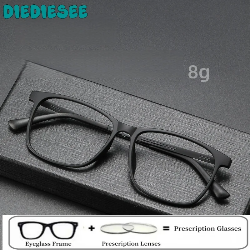 

DIEDIESEE Men's Ultra Light TR And Titanium Material Eyeframe High Quality Flat Light Glasses Anti Blue-Ray Retro Eyeframe 9825