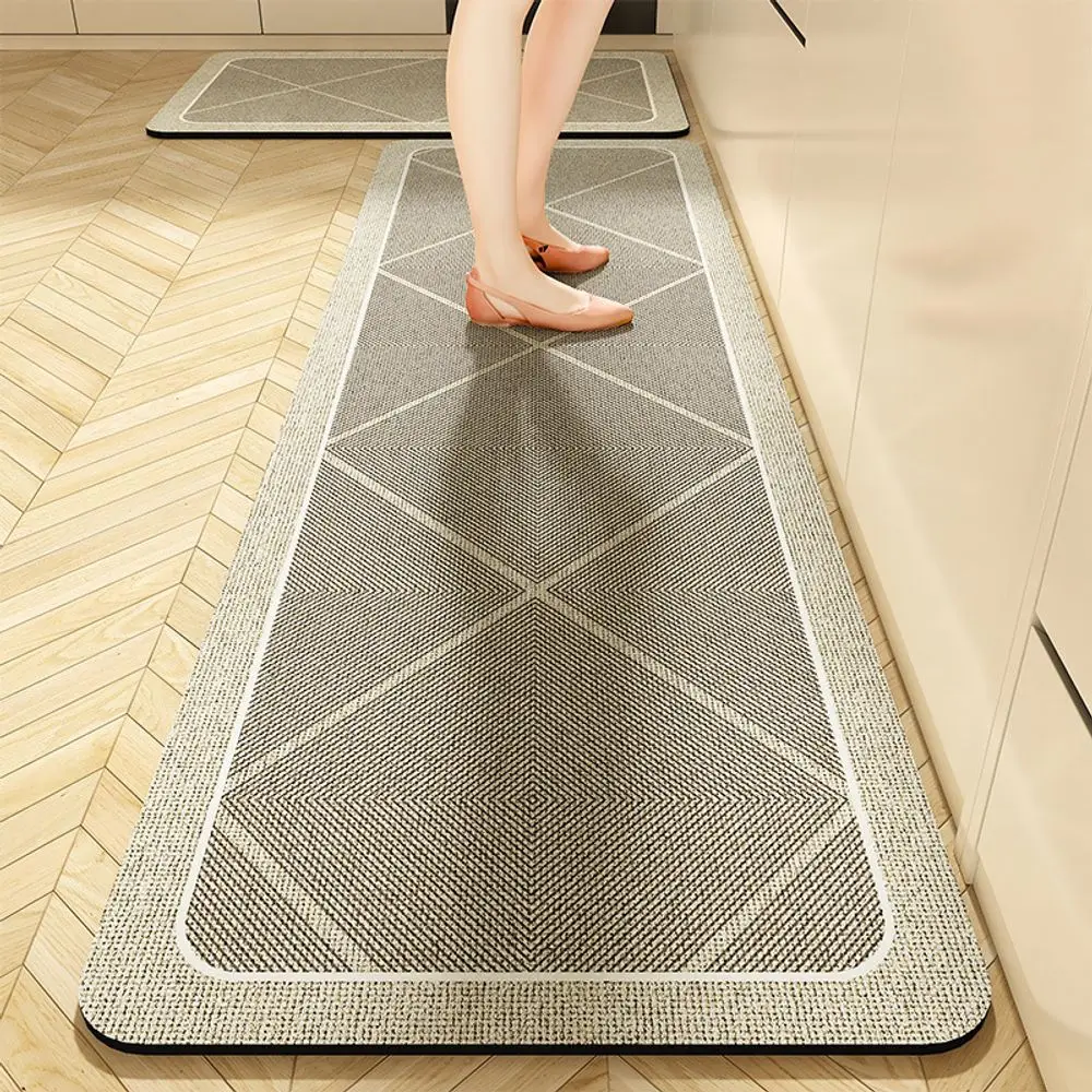 VIKAMA Corridor Hallway Carpet Modern And Simple Water-Absorbing Laundry Room Kitchen Easy-To-Clean Floor Mat Home Decoration