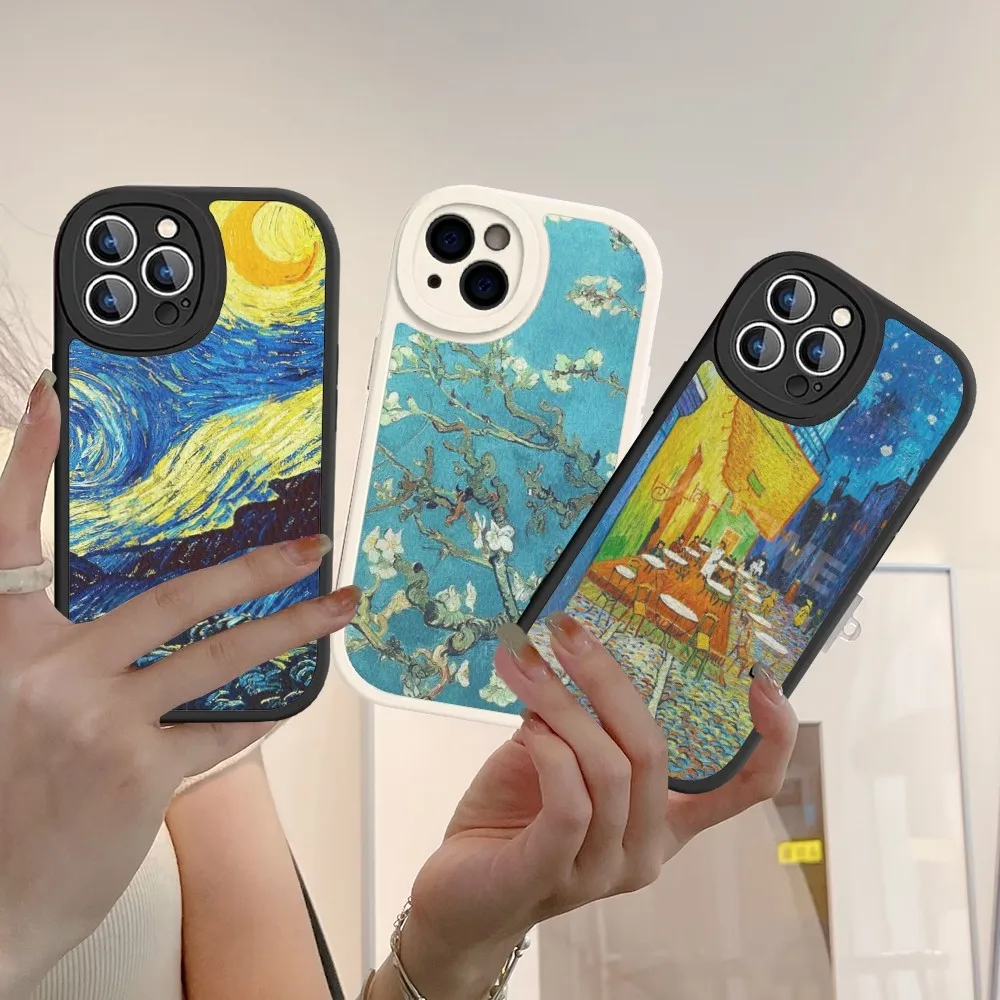 

Paintings Starry Night Van Gogh Phone Case Hard Leather For iPhone 14 13 12 Mini 11 14 Pro Max Xs X Xr 7 8 Plus Fundas