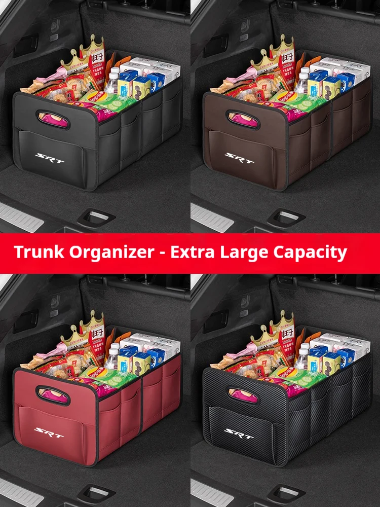 Car Trunk Storage Box Large Capacity Storage Bag Leather For Dodge SRT Challenger Charger Durango Cherokee RAM Dart Nitro