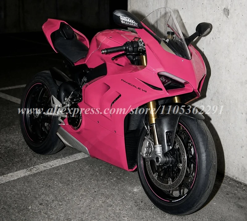 

4Gifts New ABS Motorcycle Fairings Kit Fit For Ducati PANIGALE V4 V4S V4R 2020 2021 2022 Bodywork Set Custom Pink
