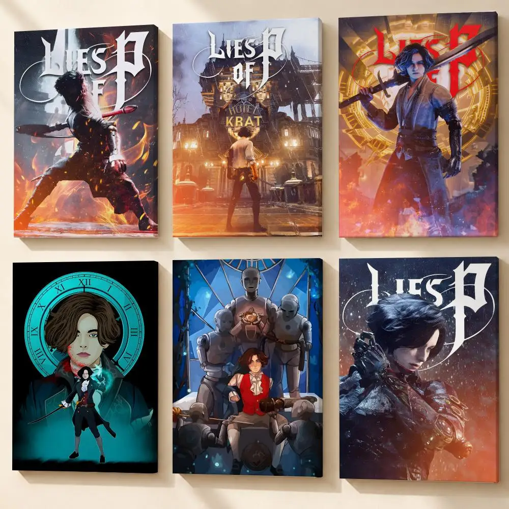 Game L-Lies of P Framed Wall Painting Canvas Poster Wooden Stretcher Frame Inner Frame Kit for Wall Art Painting