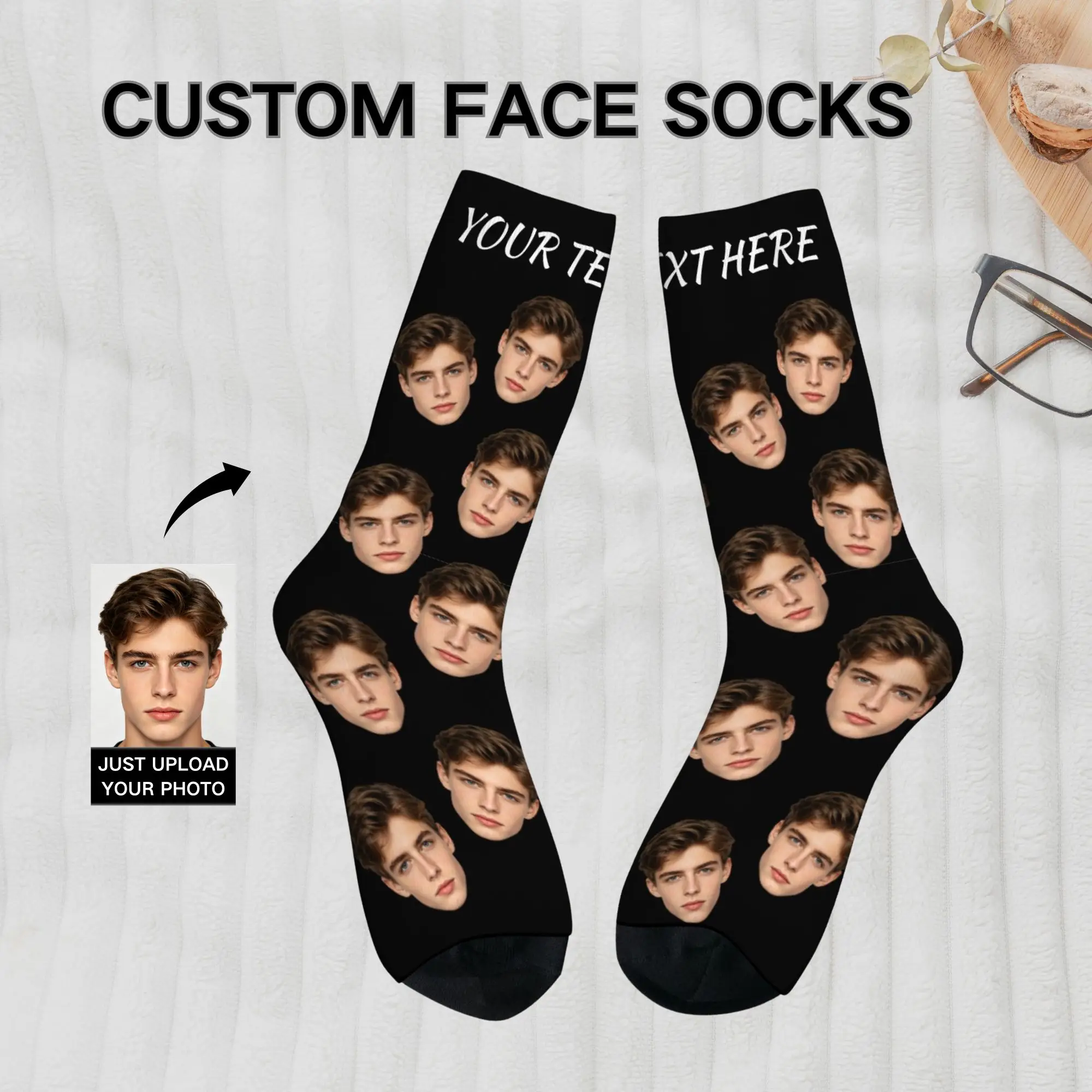 Novelty Funny Personalized Face-printed Custom Socks Comfortable Breathable Socks Photo-customized Birthday Gifts for Friends