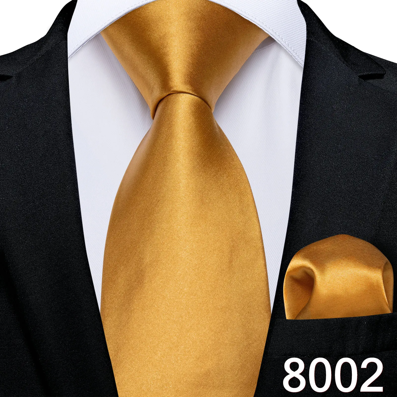 مجموعة أزرار أكمام مربعة للجيب وربطة عنق للرجال فاخرة باللون الذهبي الصلب للرجال هدية لحفلات الزفاف والعمل