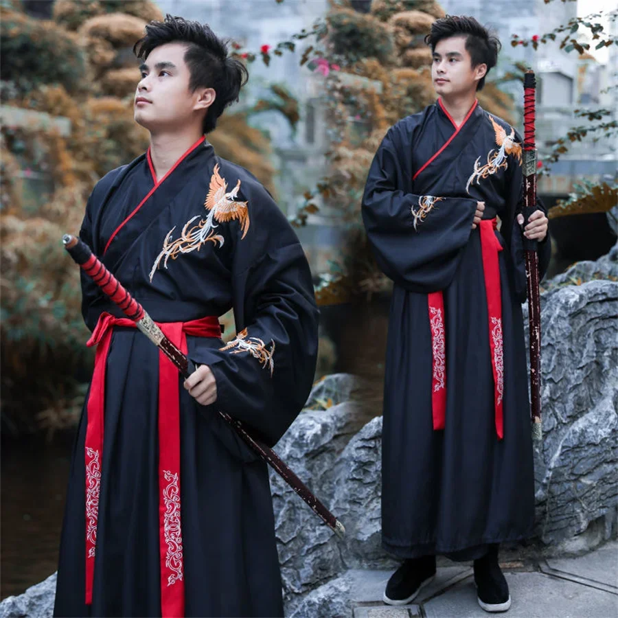 

Chinese Hanfu Couples Ancient Traditional Print Hanfu Red Black Sets Men Women Carnival Cosplay Costume Hanfu Sets Plus Size XL