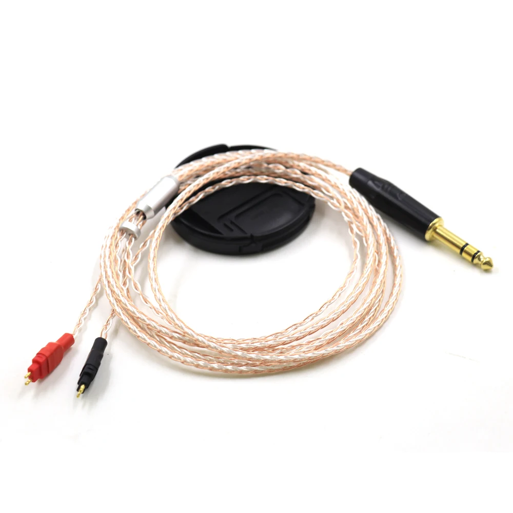 كابل ترقية سماعة الرأس Haldane HIFI فردي كريستال نحاسي فضي لـ Sennheiser HD580 HD600 HD650 HDxxx HD660S HD58x HD6xx