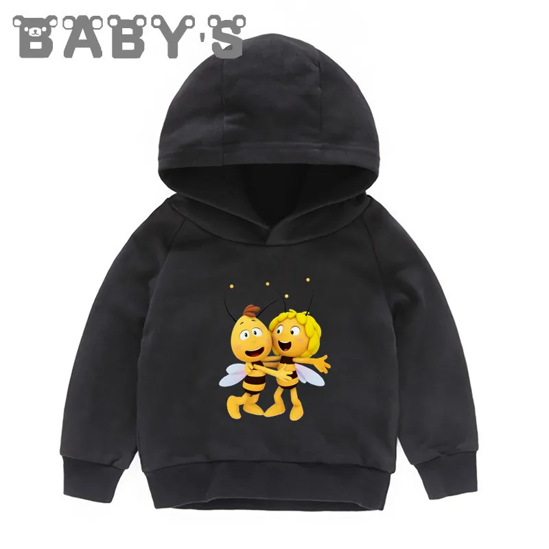 Little Bee Maya Cartoon Cute Kids Hoodies Boys Girls Funny Sweatshirts Casual Children Outwear Clothes Cotton Baby Tops,KMT5428