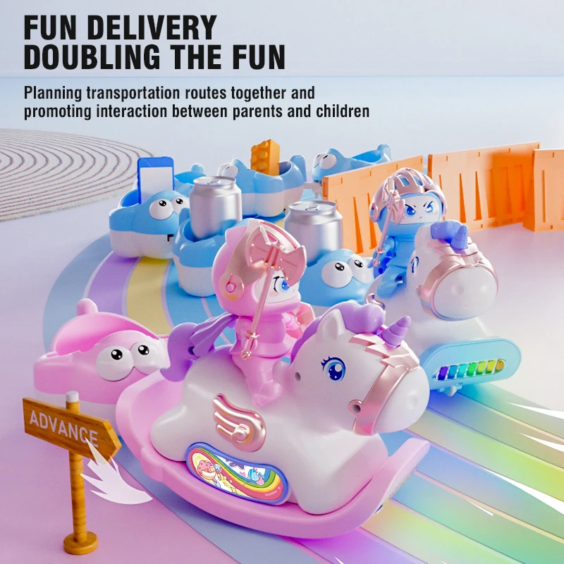 Voitures télécommandées 2.4G, jouets pour enfants, voiture cheval électrique avec lumières, jeu interactif Parent-enfant, remorque RC, voiture, cadeaux de noël