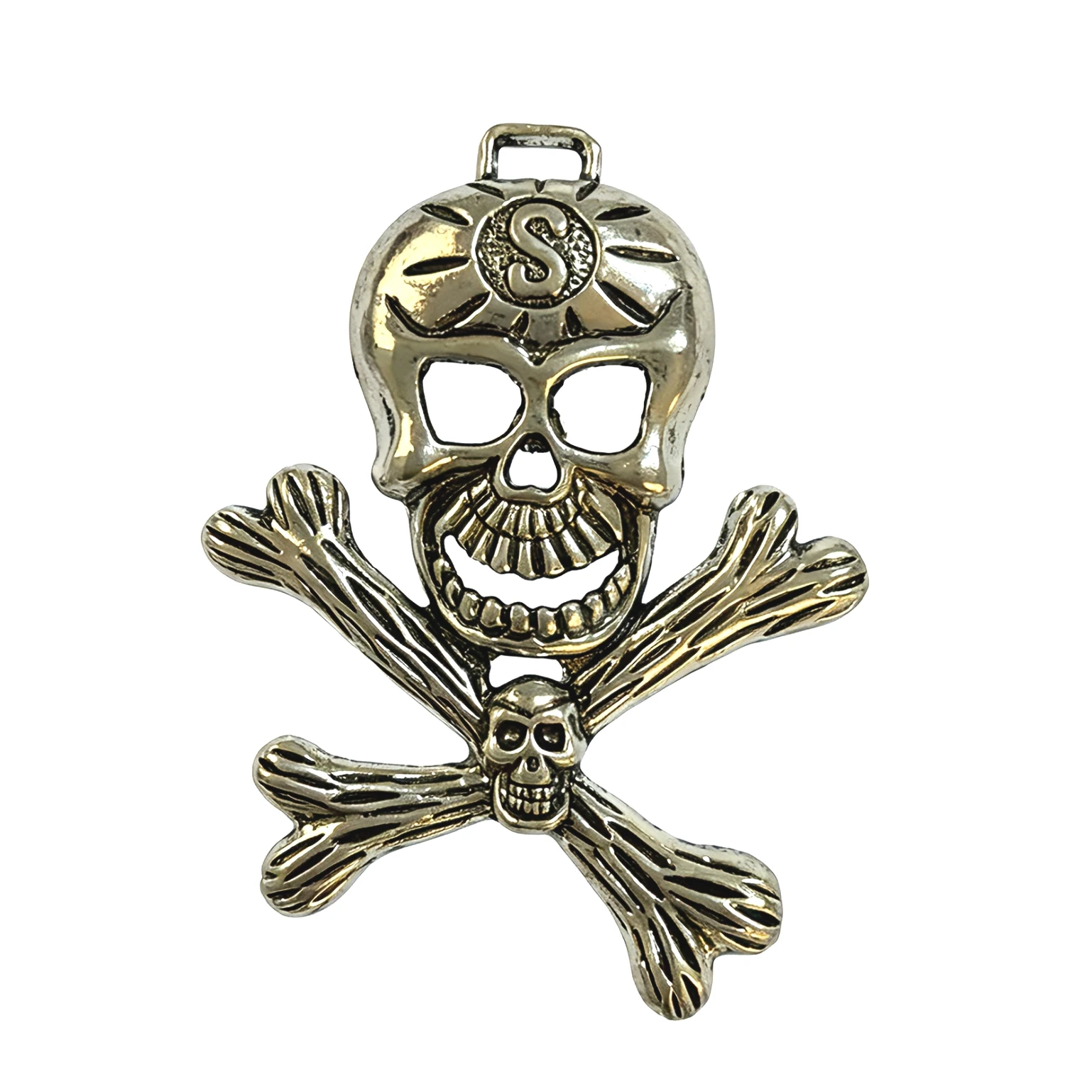 3PCS 66x50mm Dark Gothic Skeleton Pendant for Necklace Earring Making Motorcycle Cool Charms H3561