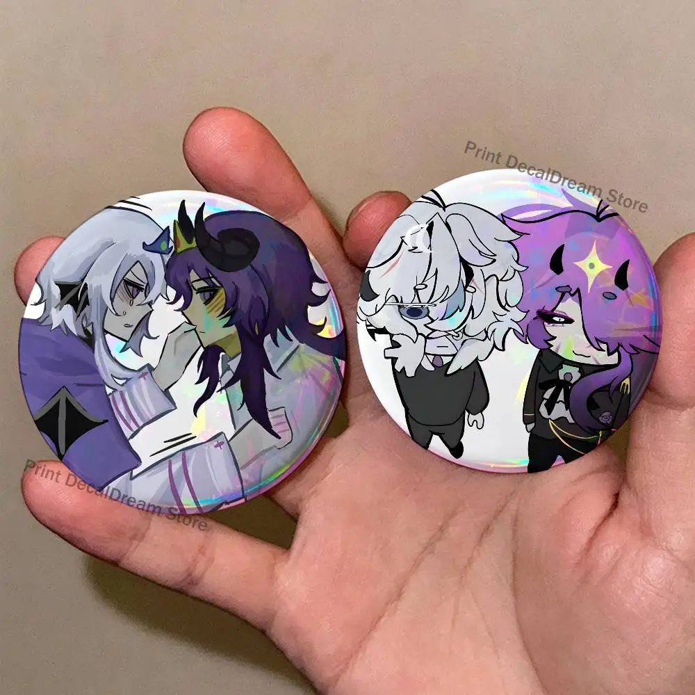 

Wemmbu Eggchan Tax Duo Brooches for Backpack Accessories 25mm,32mm,48mm,58mm,75mm Round Enamel Pins Cartoon Badge