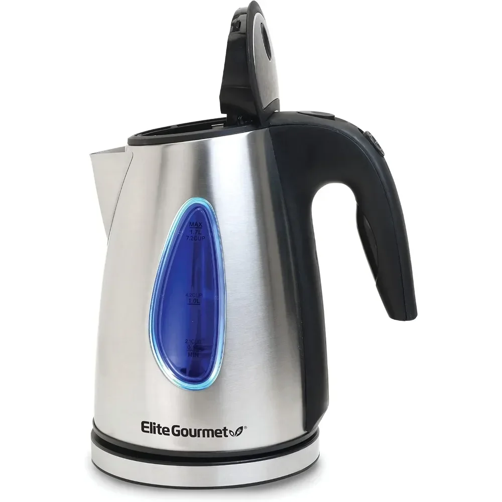 Elite Gourmet EKT-1271 Ultimate 1.7Liter Electric Kettle-Stainless Steel Design,Cordless 360°Base,Handy Auto Shut-Off Function