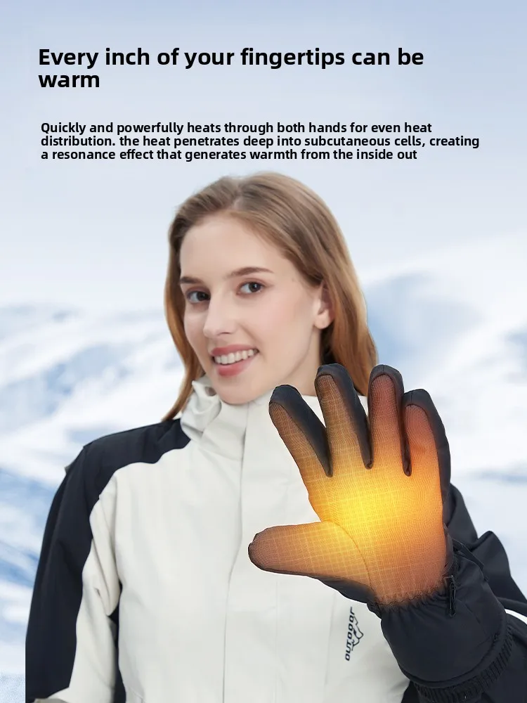 Hand warmer electric heating warm gloves outdoor riding graphene heating gloves waterproof, windproof and cold