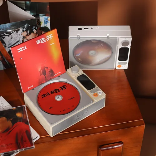 Reproductor de CD Bluetooth 5,0 altavoz incorporado portátil recargable soporte CD CD-R MP3 WMA USB 3,5mm AUX 87,5 MHZ-108, MHZ