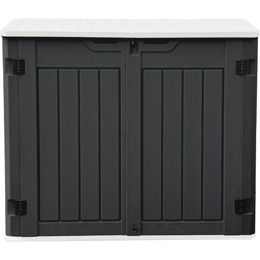 

Outdoor Weather-Resistant Horizontal Storage Shed, 35 Cu Ft Capacity, Lockable and Waterproof, Suitable for Storing