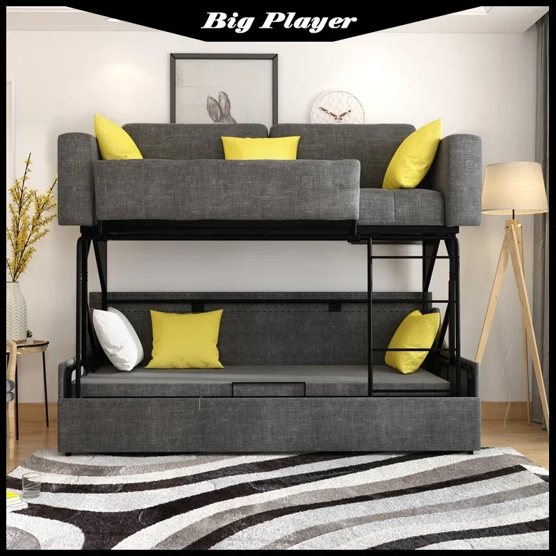 

Sofa Bed Smart Furniture Bunk Bed Foldable Multifunctional Fabric Dual-Use Bunk Bed Double Bedroom Guest