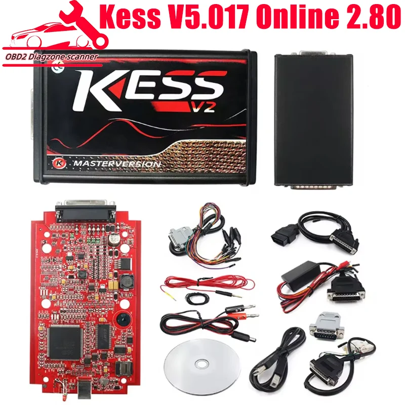 Kess Ktag Ecu-Programmierer Kess V2 V5.017 Online 2.80 EU Red KTAG 7.020 2.25 ECU Chip Tuning Unlimited Repair Kit Kompletter Werkzeugkasten
