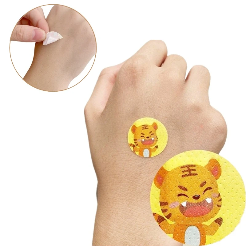 

120 шт./компл., круглые пластыри с героями мультфильмов, полиэтиленовые полоски для первой помощи, пластыри, вакцинация ран, пластырь, водонепроницаемые клейкие повязки, комплект