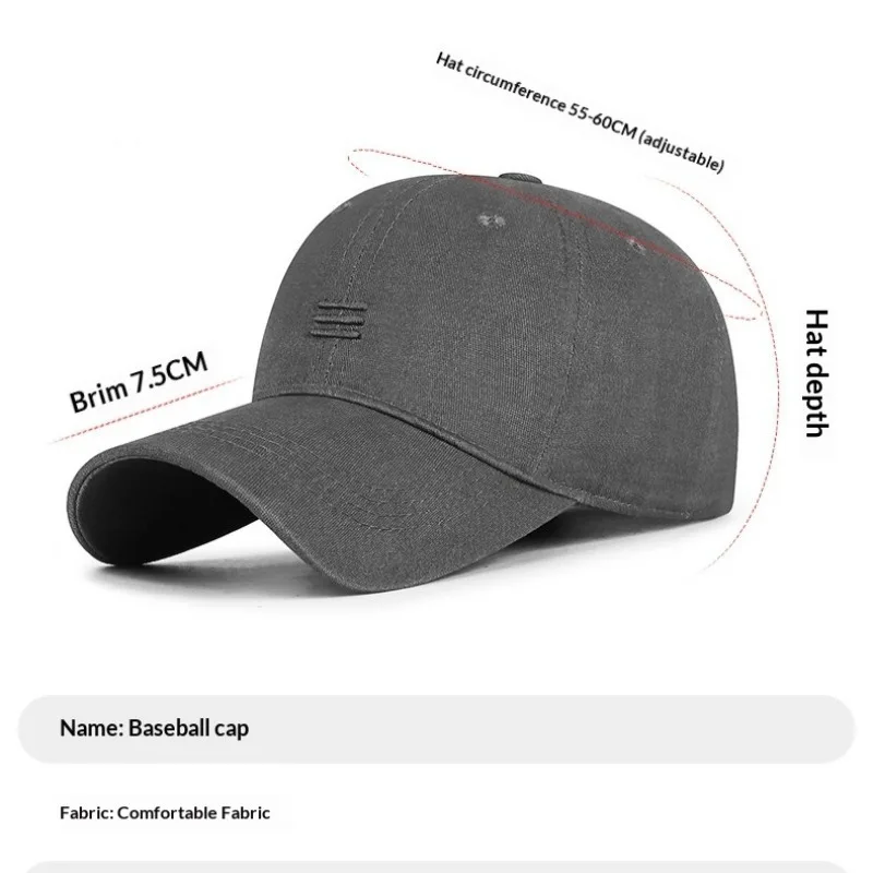 Spring Autumn Baseball Caps 3 Lines Embroidered Adjustable Unisex Casual Hat for Outdoor Activities Sun Protection UV Blocking