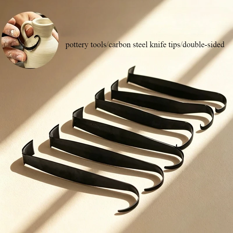 Ceramic Tools/double-headed Trimming Knives/arc Right-angle Cutting Carbon Steel/DIY Flower Bottle Mud Scraping Engraving Tools