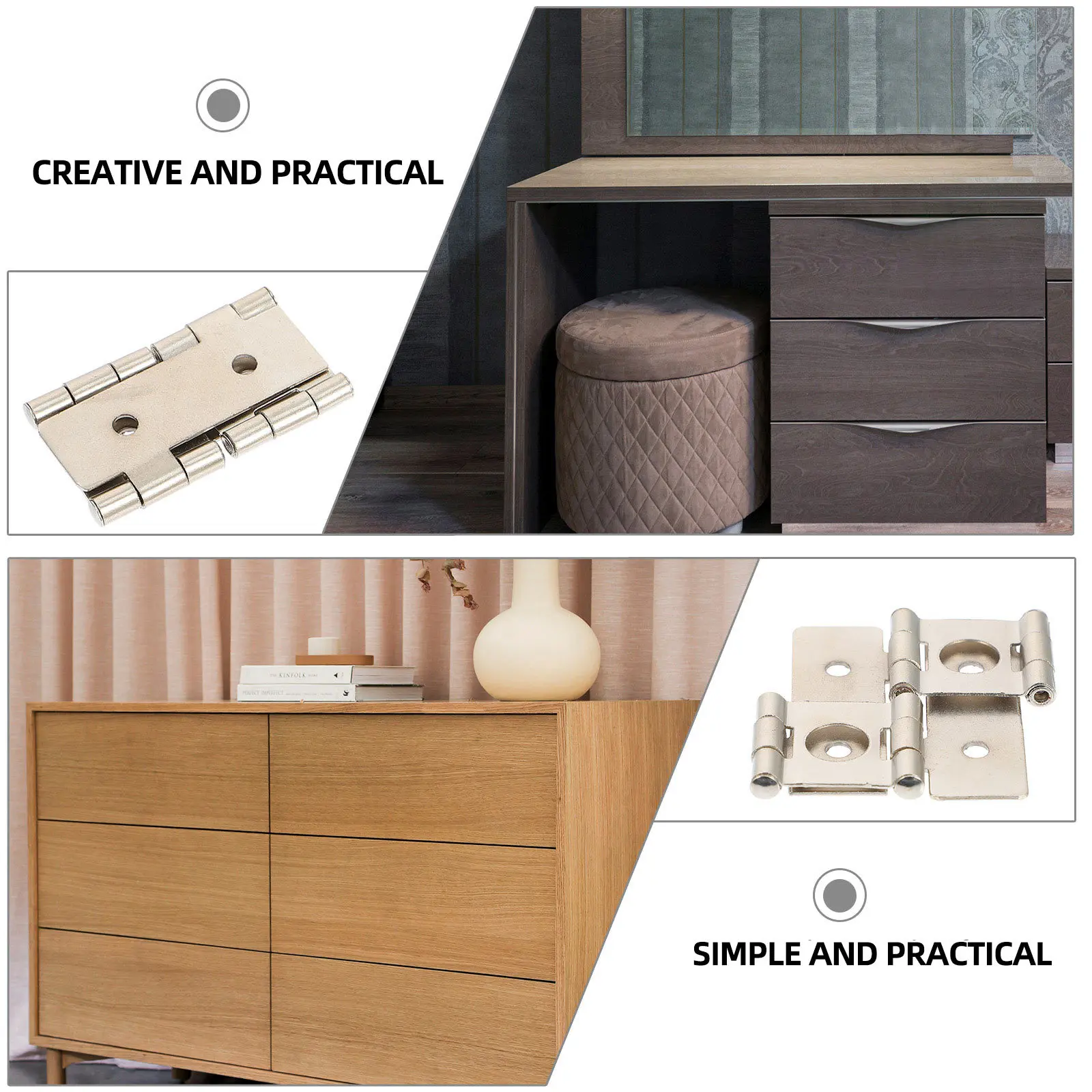 

10Pcs Door Hinge Iron Folding Screen Hinges Heavy Duty Retro Style Cabinet Folding Gate Hinges Furniture Hardware