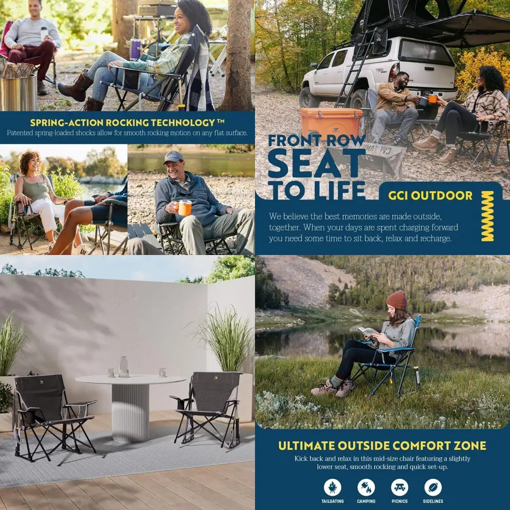 

Outdoor Rocking Chair with Drink Holder: Kickback Seating for Leisure