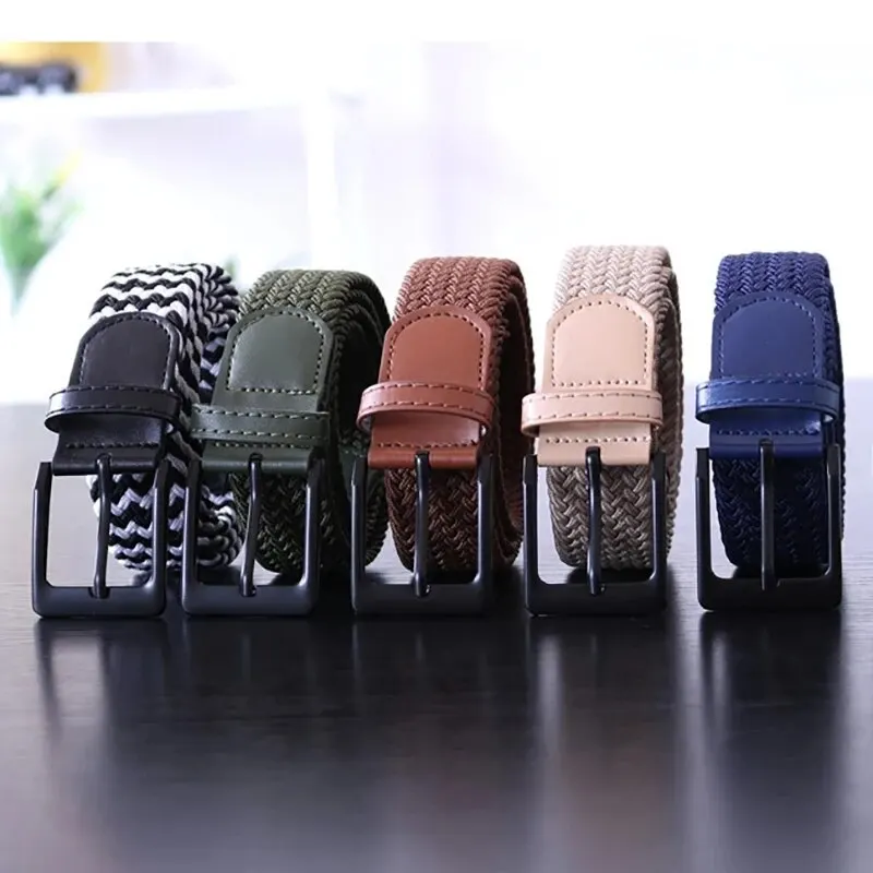 Men's Belt Fashion Casual Woven Elastic Belt Outdoor Sports Lady Tactical Belt Strap Climbing Belt With Pants Jeans Neutral Belt