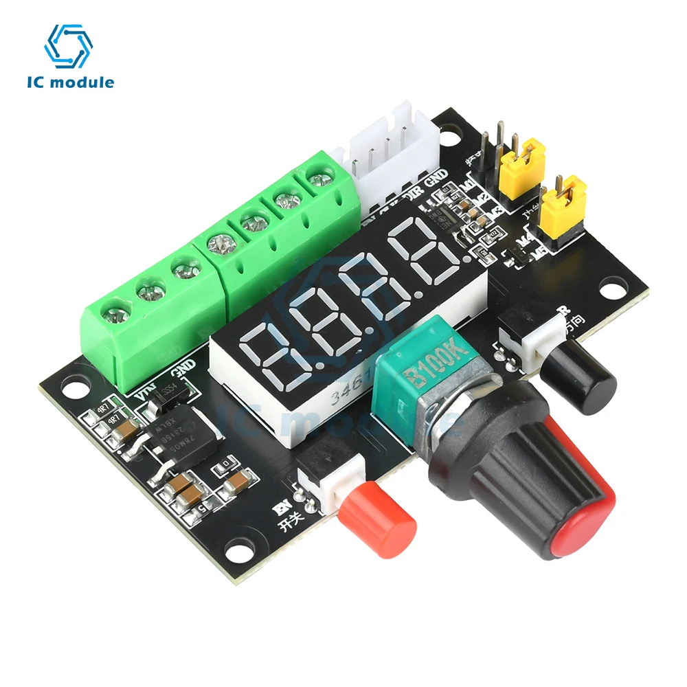 

12V 24V Stepper Motor Controller with PWM Pulse Signal Generator, Reversible Rotation & Speed Control for Automation