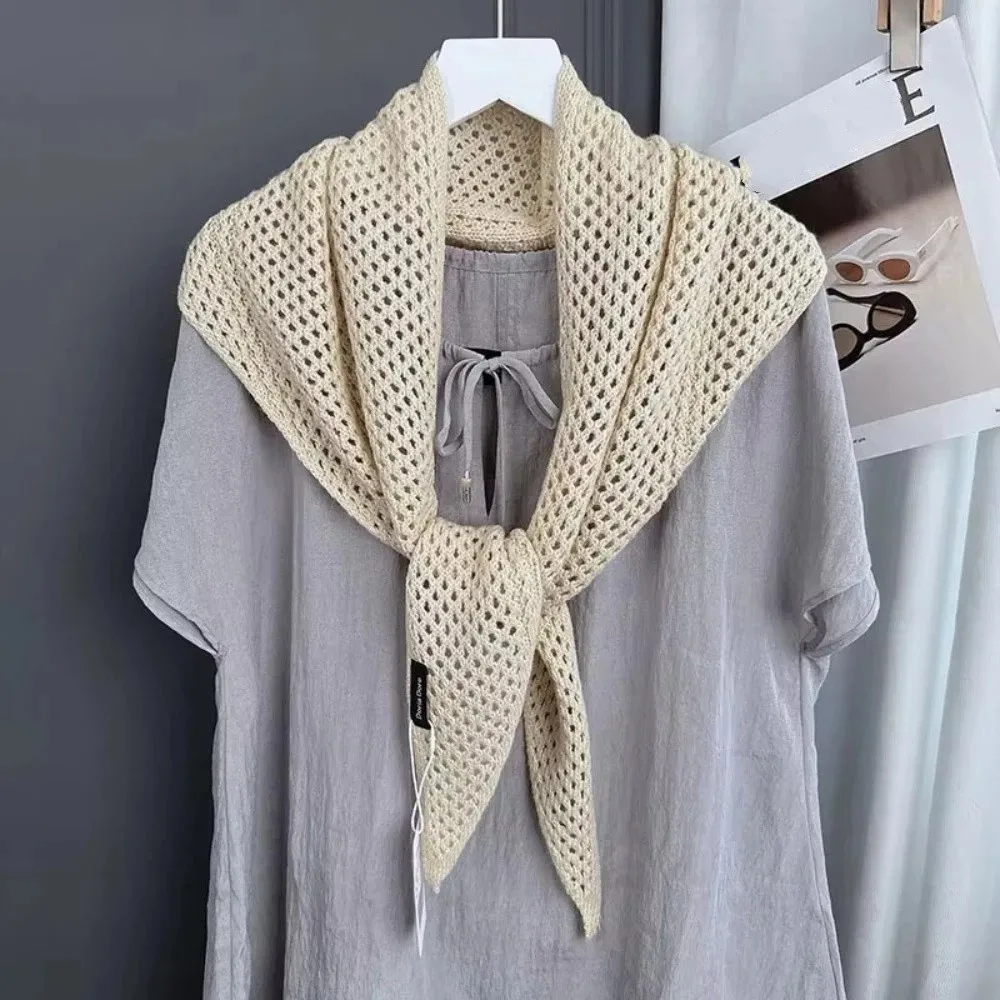 

Elegant Hollow Knitted Scarf Soft Warm Woolen Scarf Hollow Out Scarf Cold Weather