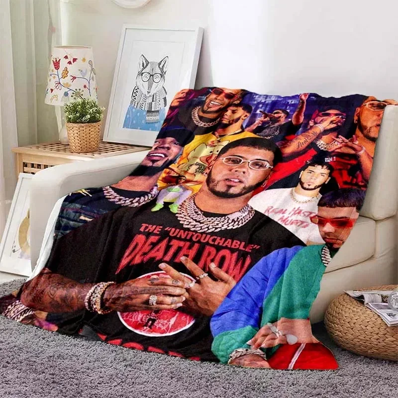 Free Anuel AA Rapper Hip Hop Singer Blanket,Soft Throw Blanket for Home Bedroom Bed Sofa Picnic Travel Office Cover Blanket Kids