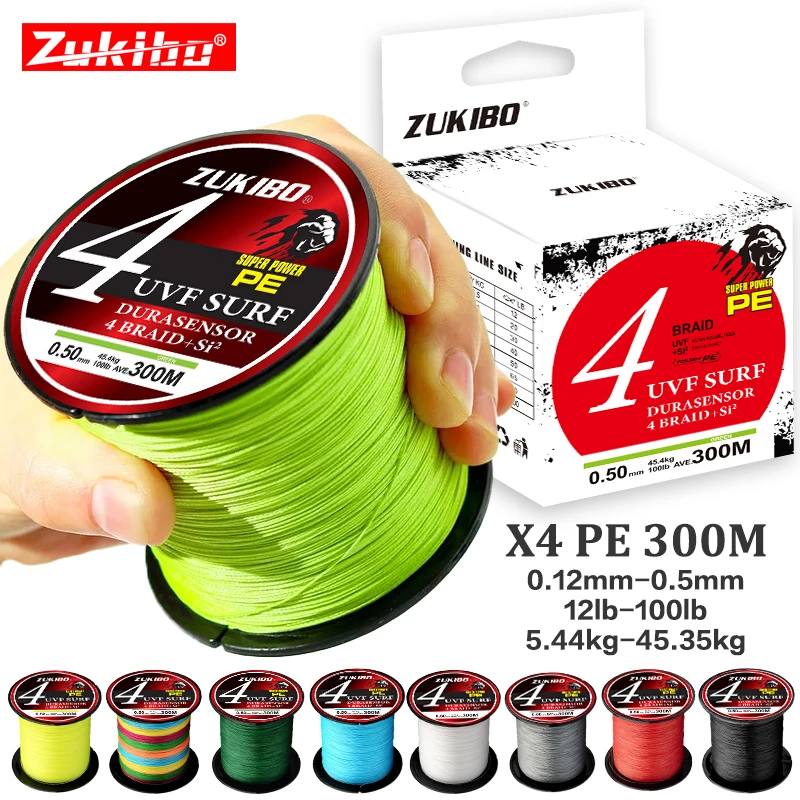 

ZUKIBO Durbable Fishing Lines 4 Strands Braided PE 300M 500M Japan Smooth Multifilament Line Sea Fishing Carp Fly Wire Line Tool